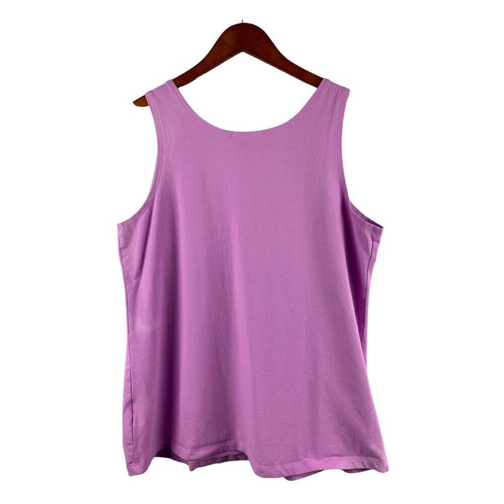 Susan Graver Womens Lavender Tank Top With Lace Trim Size L - Picture 2 of 6